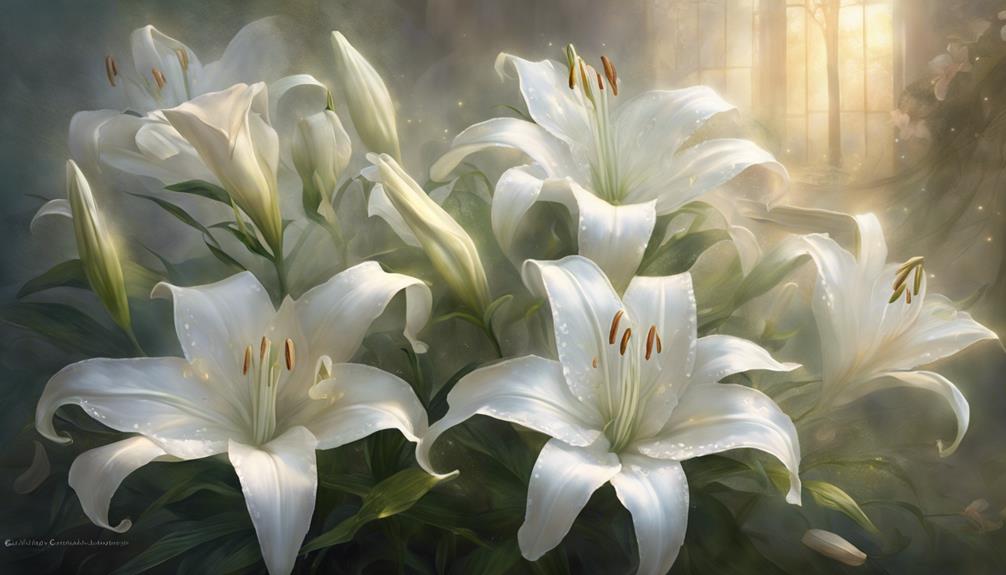 graceful lilies in bloom