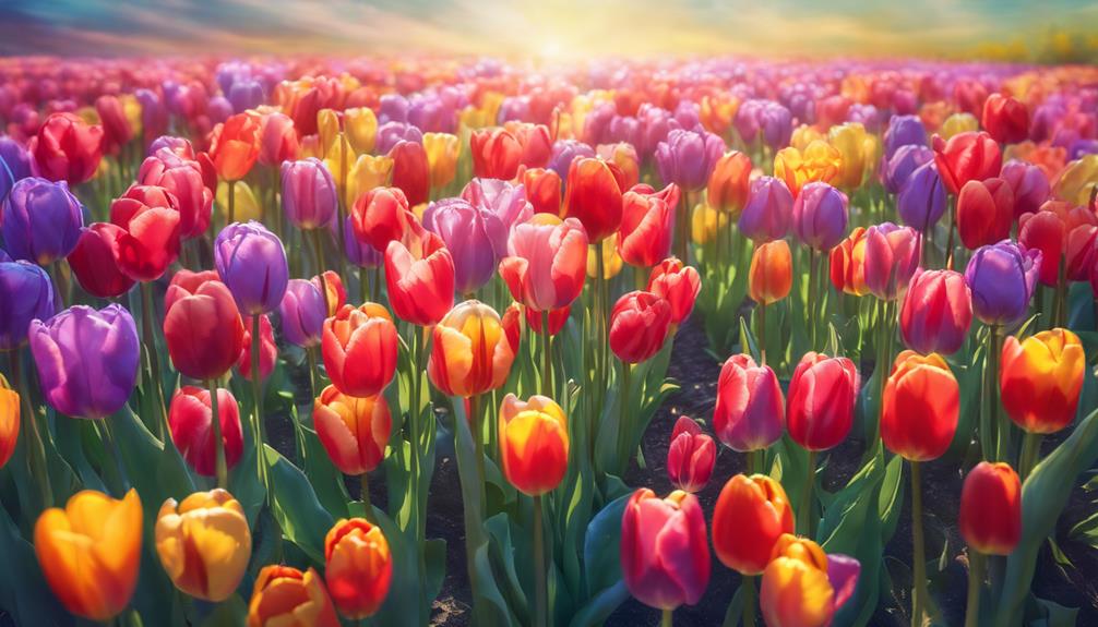 vibrant tulip fields bloom