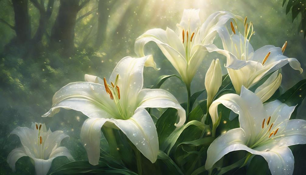 white lily flowers blooming