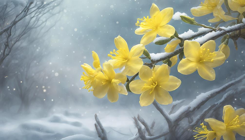 winter jasmine bright flowers