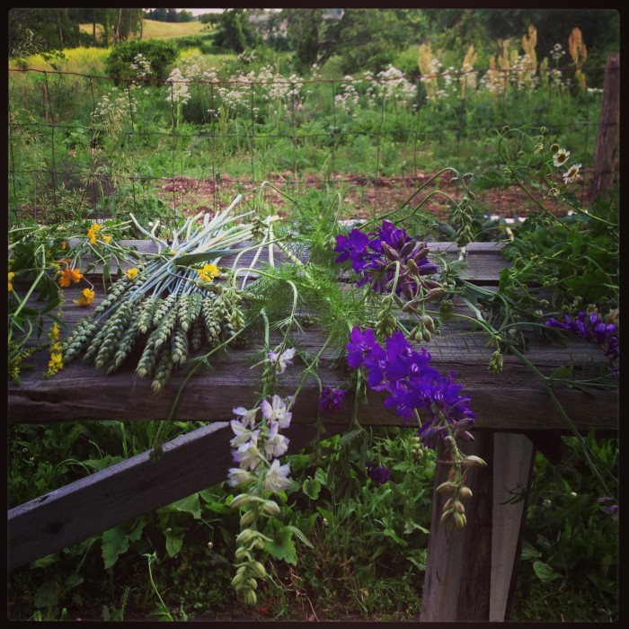 fuori dal futuro negozio di fiori a Farmhand Flowers