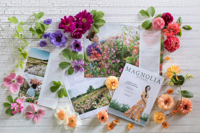 Il fondatore di Floret Erin Benzakein presentato nella rivista Magnolia Journal